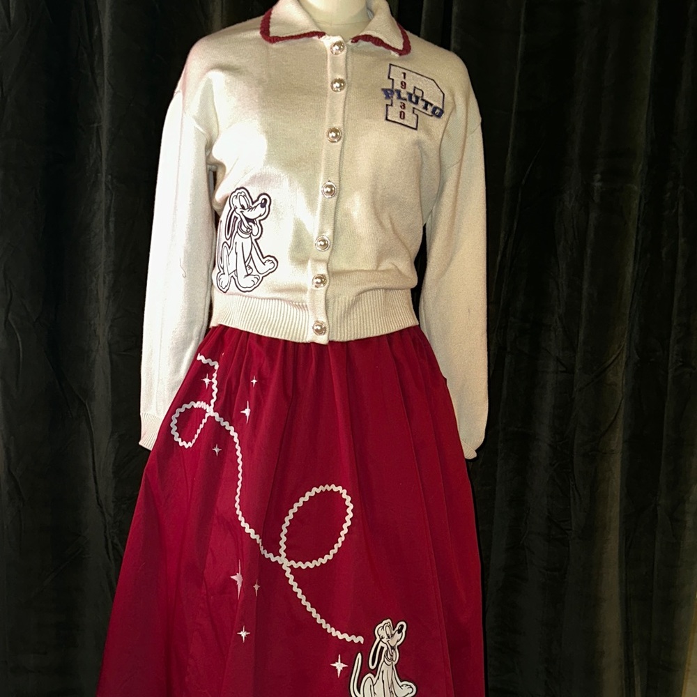 Disney 95th Anniversary Pluto Cardigan and Skirt Set